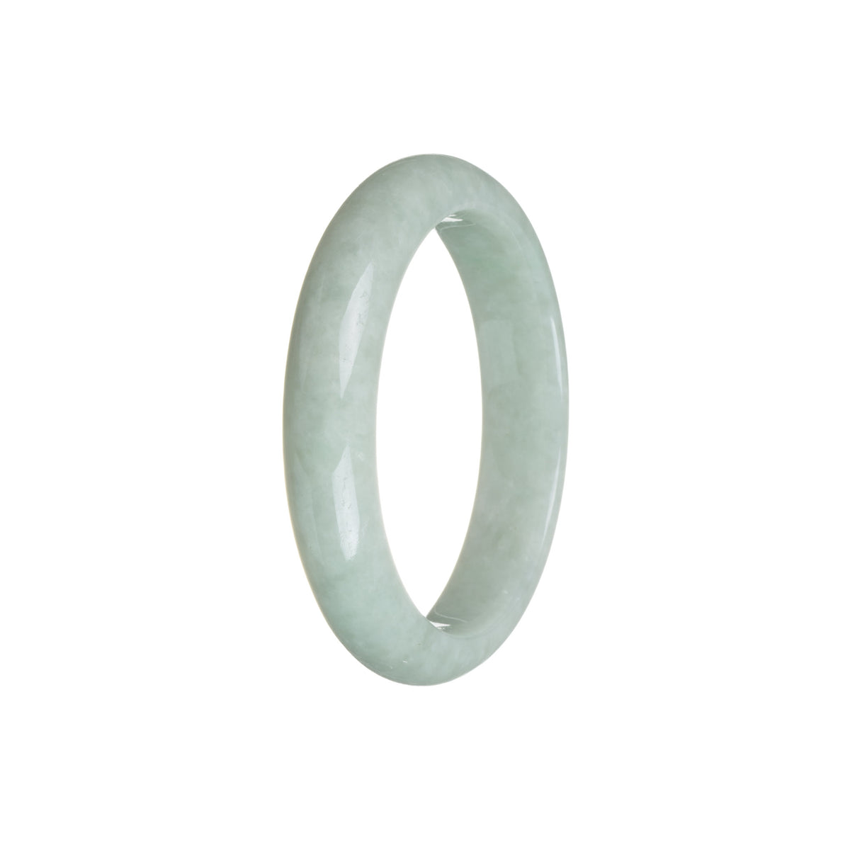 Certified Grade A Green Traditional Jade Bracelet - 55mm Half Moon