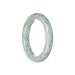 Genuine Untreated Green and Light Grey Jadeite Jade Bracelet - 55mm Round