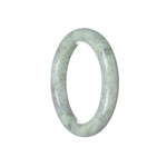 Genuine Untreated Green and Light Grey Jadeite Jade Bracelet - 55mm Round