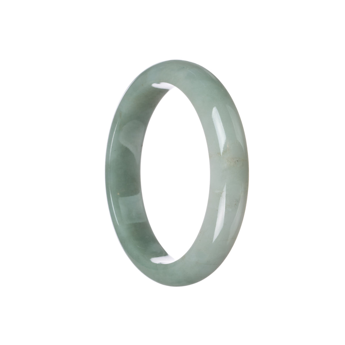 Genuine Grade A Green Jade Bangle - 59mm Half Moon