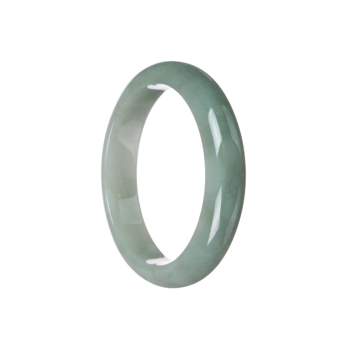 Genuine Grade A Green Jade Bangle - 59mm Half Moon