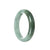 Certified Grade A Light Green with Deep Green Patch Burma Jade Bracelet - 58mm Half Moon