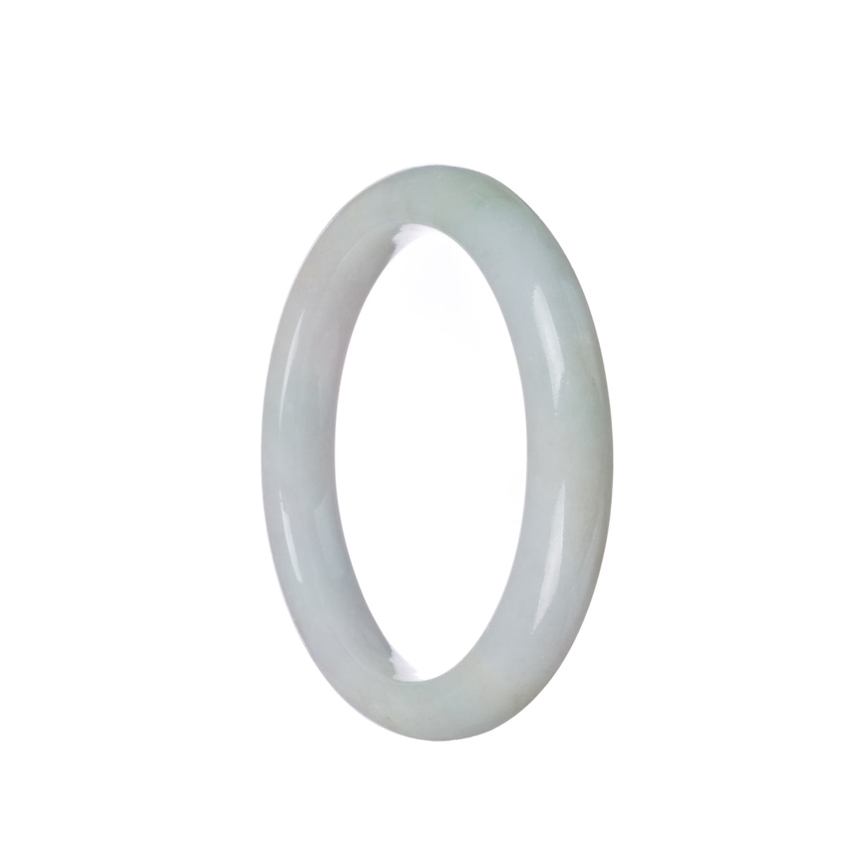 Genuine Grade A Pale green Traditional Jade Bangle - 59mm Half Moon