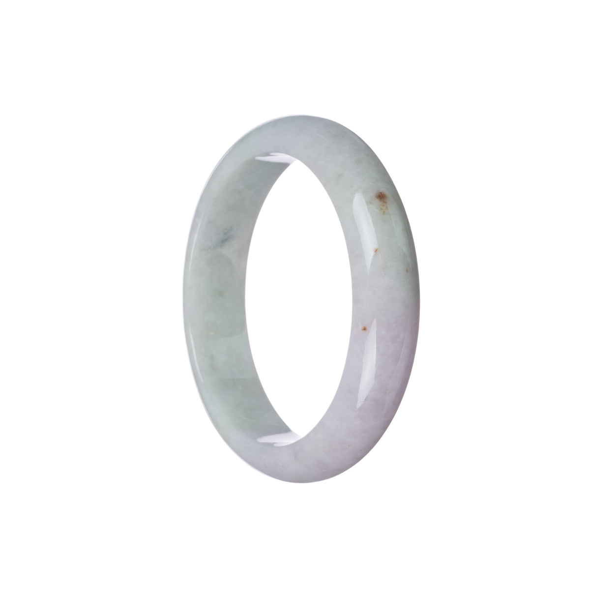 Genuine Grade A Lavender Jadeite Bangle - 56mm Half Moon