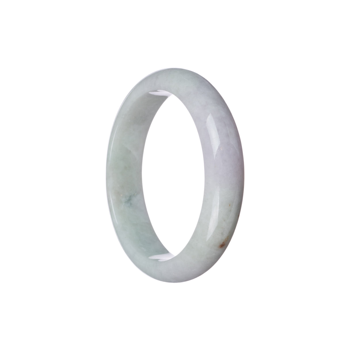 Genuine Grade A Lavender Jadeite Bangle - 56mm Half Moon