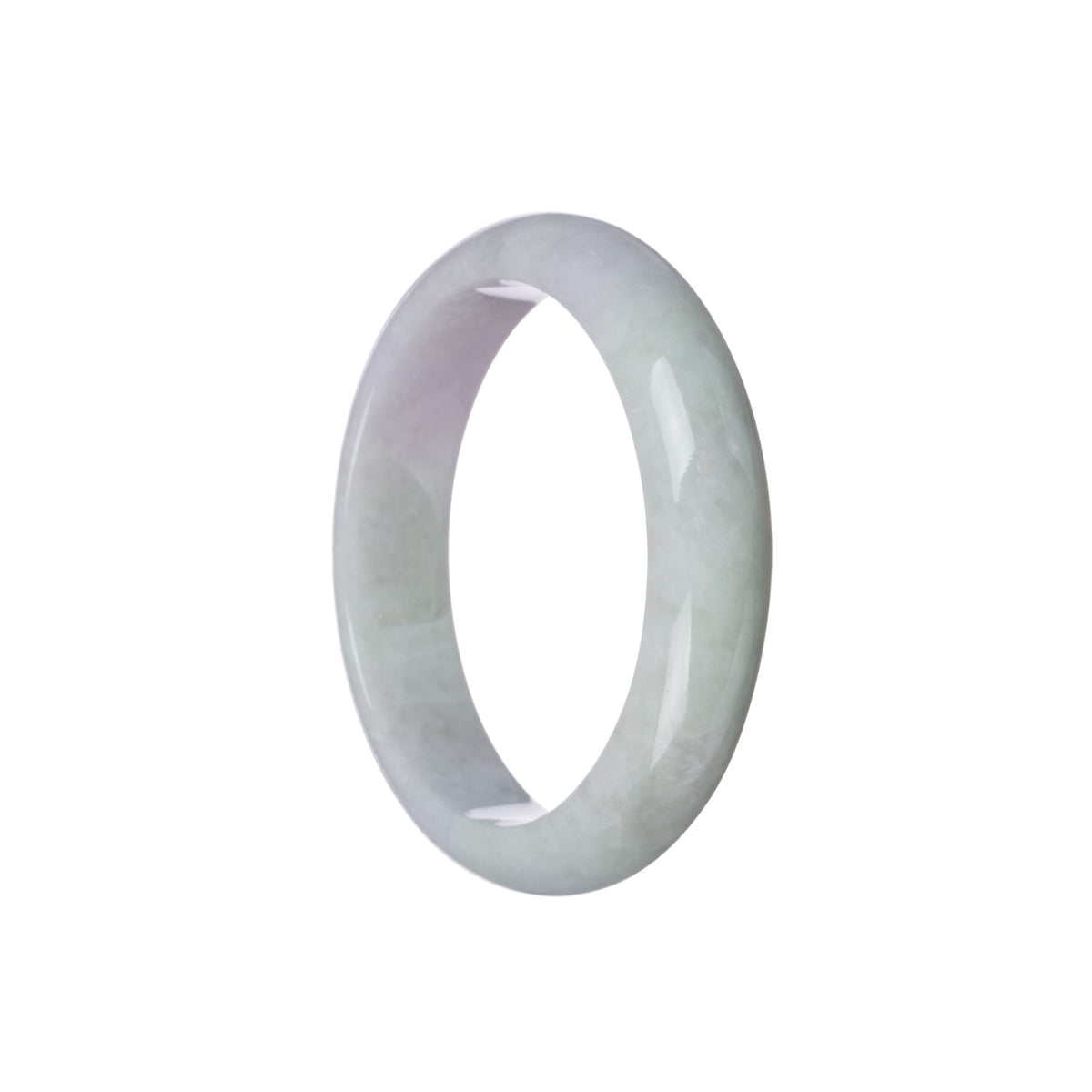 Genuine Grade A Lavender Jadeite Bangle - 56mm Half Moon