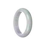 Genuine Natural Pale Greyish Lavender with Light Green Burmese Jade Bracelet - 58mm Half Moon