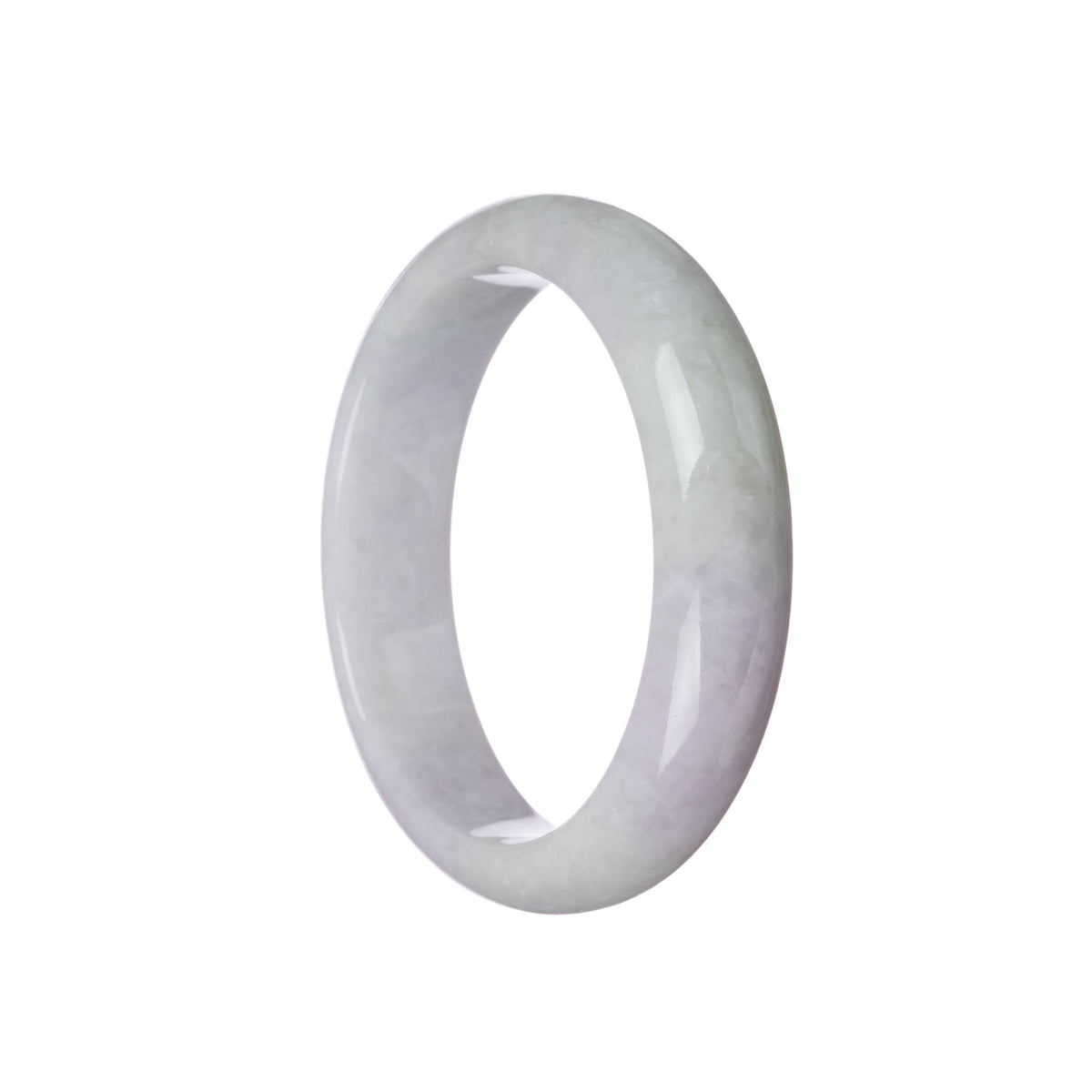 Genuine Grade A Lavender Jadeite Jade Bangle - 59mm Half Moon