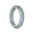 Genuine Grade A Grey Jadeite Jade Bracelet - 61mm Half Moon