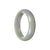 Authentic Grade A Greyish Green Burmese Jade Bangle - 57mm Half Moon