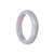 Genuine Type A Lavender Jadeite Bangle Bracelet - 57mm Half Moon