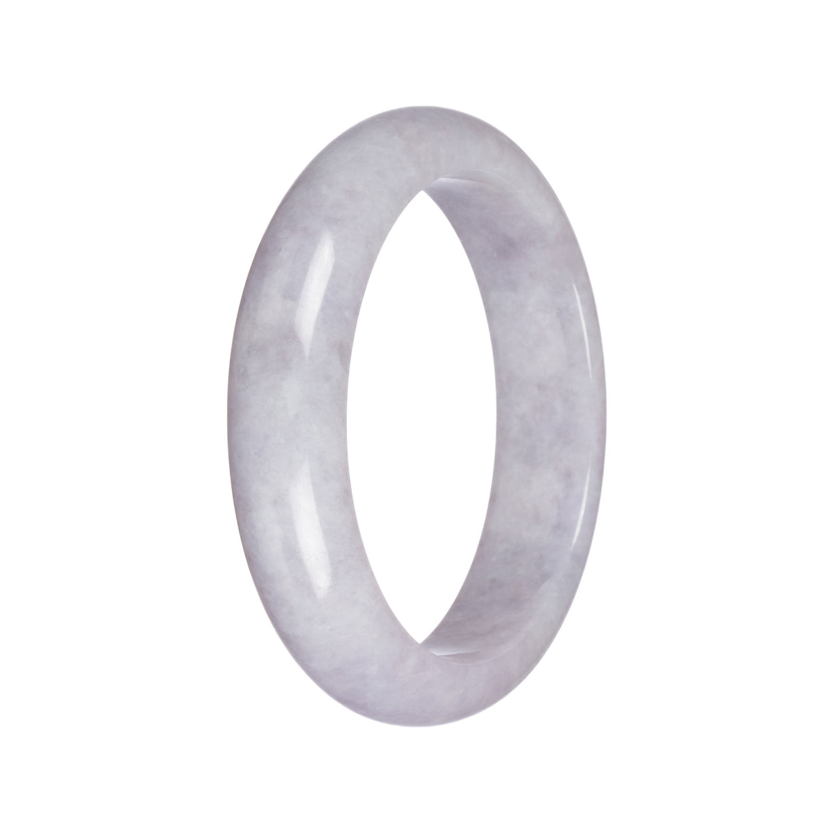 Genuine Type A Lavender Burmese Jade Bangle Bracelet - 61mm Half Moon