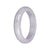 Genuine Type A Lavender Burmese Jade Bangle Bracelet - 61mm Half Moon