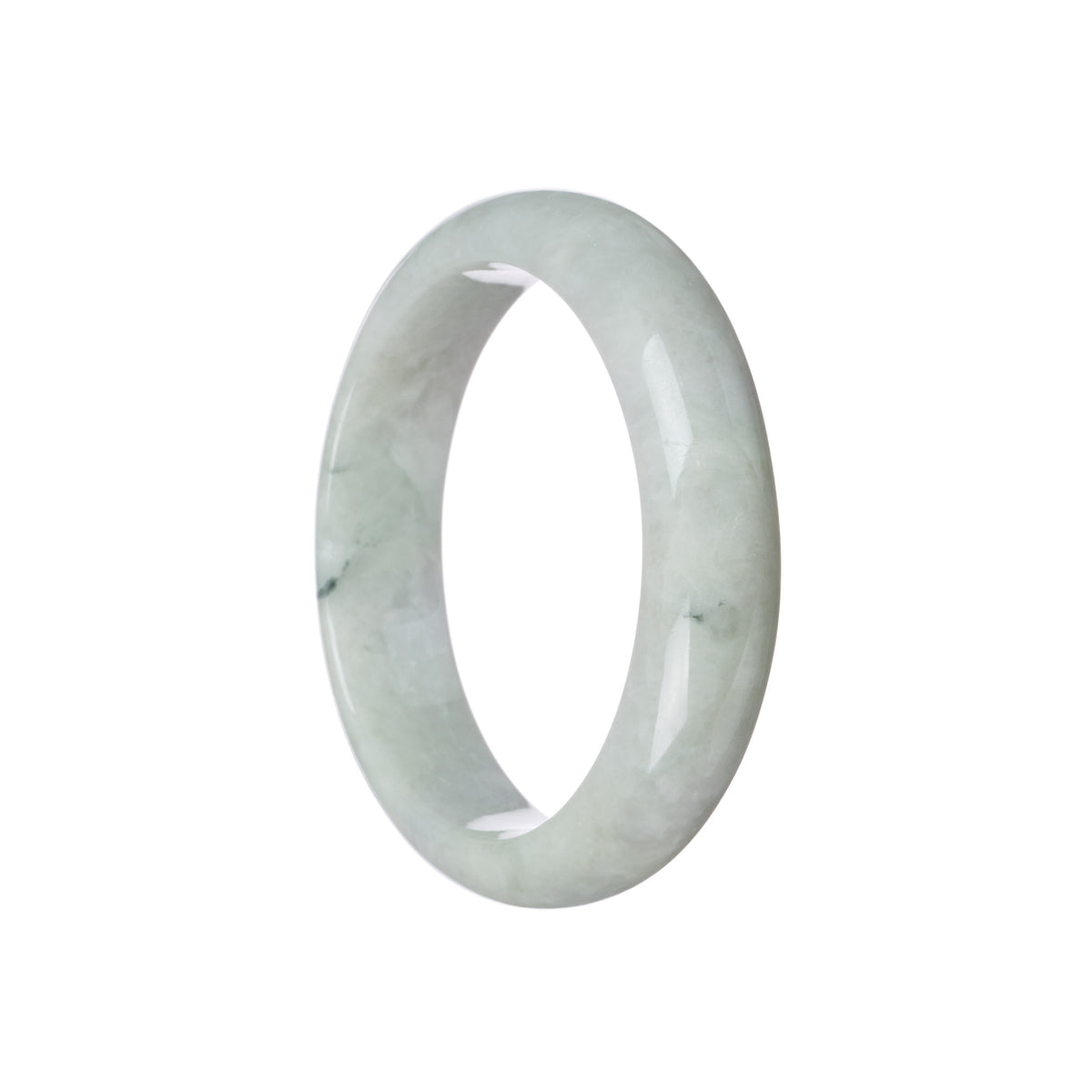 Authentic Type A Pale Green Jadeite Bracelet - 59mm Half Moon