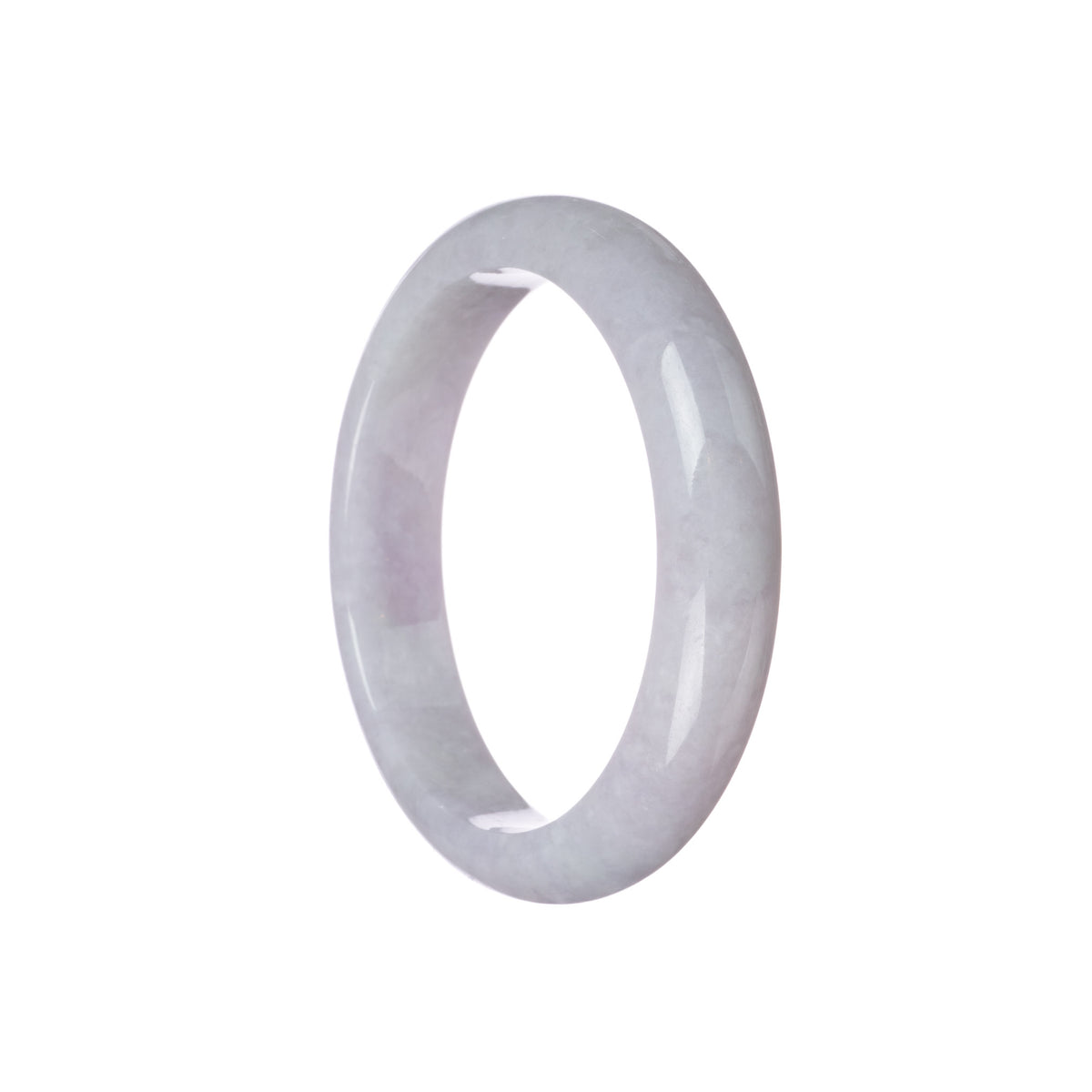 Genuine Grade A Lavender Jade Bangle - 58mm Half Moon