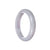 Genuine Grade A Lavender Jade Bangle - 58mm Half Moon