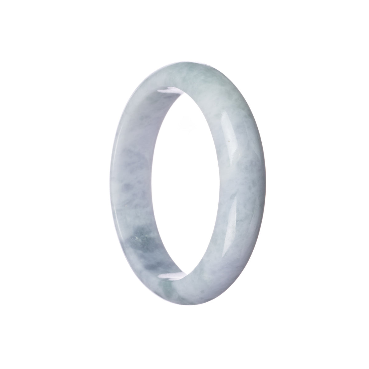 Certified Grade A Lavender Jadeite Bangle - 59mm Half Moon