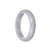 Genuine Grade A Lavender Burmese Jade Bangle Bracelet - 57mm Half Moon