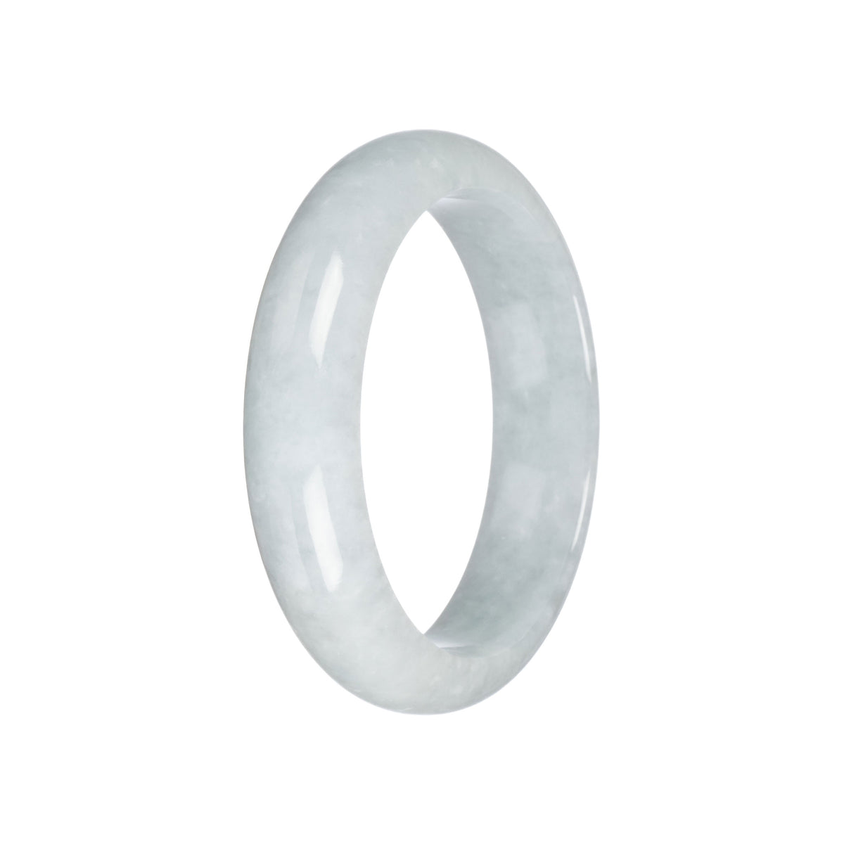 Genuine Grade A Pale Green Burma Jade Bangle - 58mm Half Moon