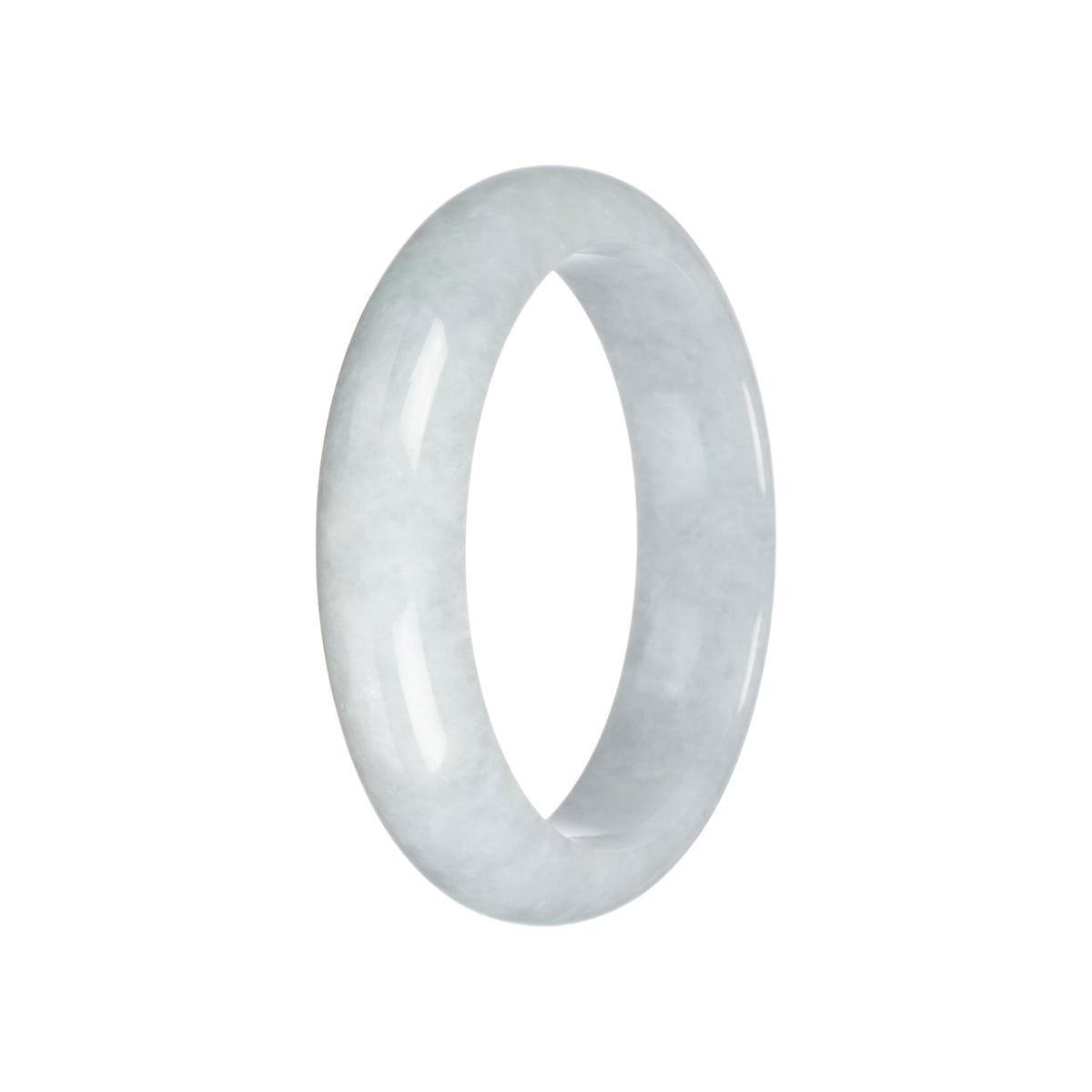 Genuine Grade A Pale Green Burma Jade Bangle - 58mm Half Moon