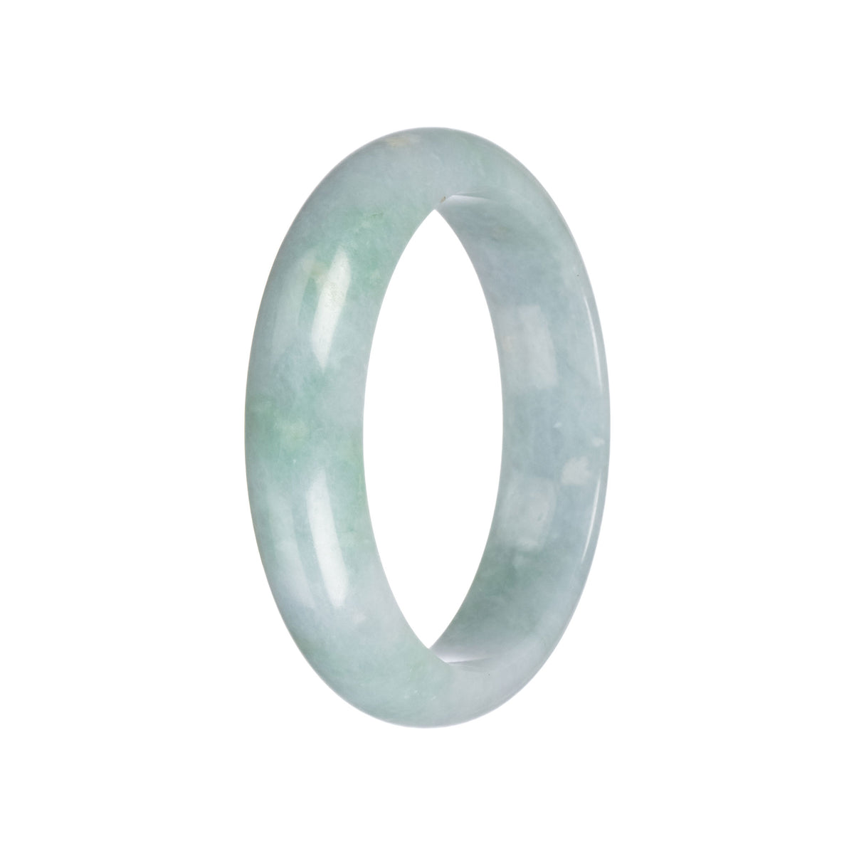 Real Grade A Green Burmese Jade Bangle Bracelet - 58mm Half Moon