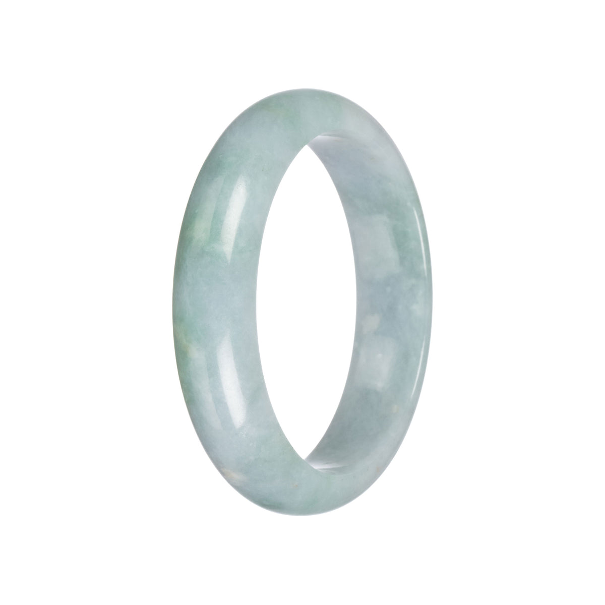 Real Grade A Green Burmese Jade Bangle Bracelet - 58mm Half Moon