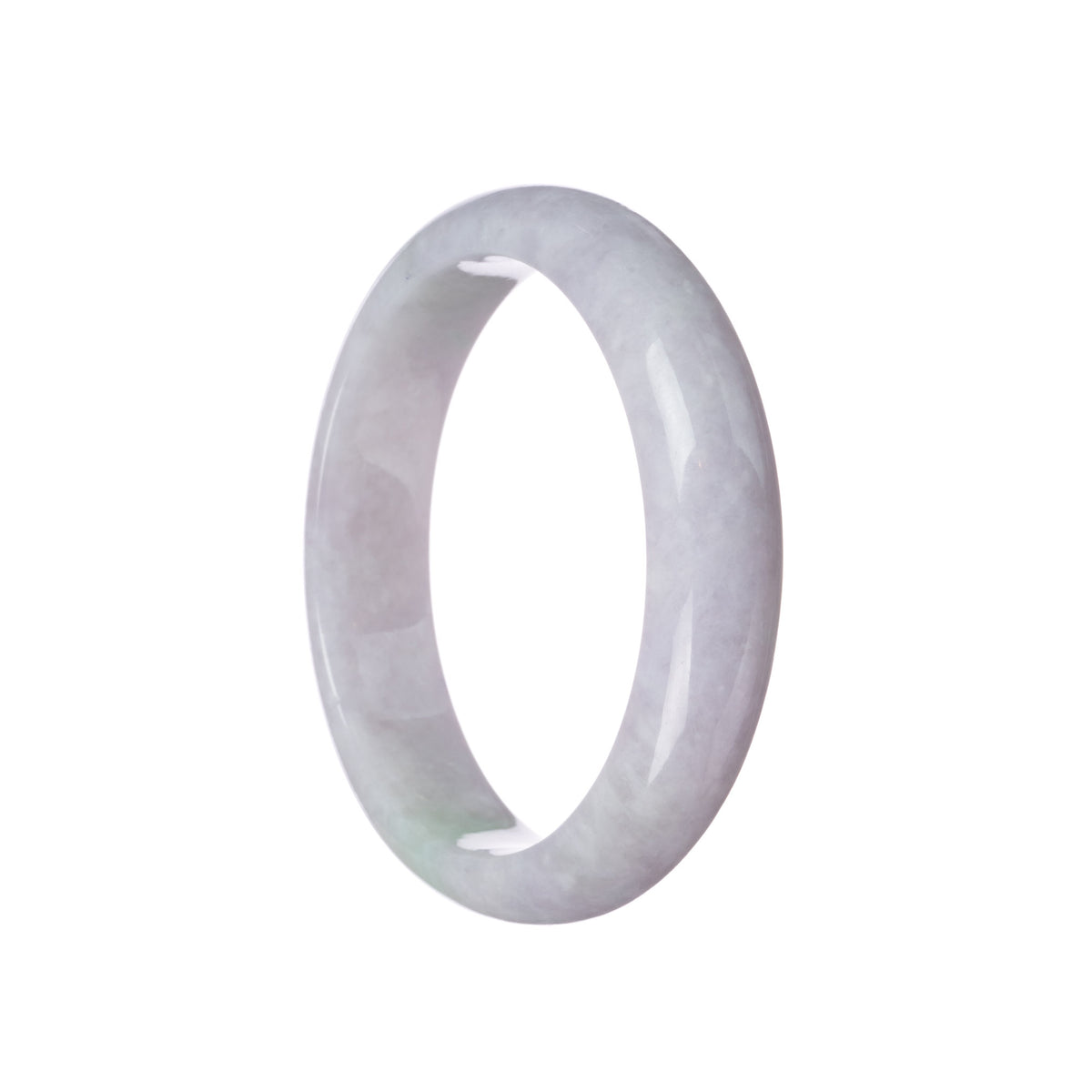 Genuine Grade A Lavender Jadeite Bangle - 62mm Half Moon