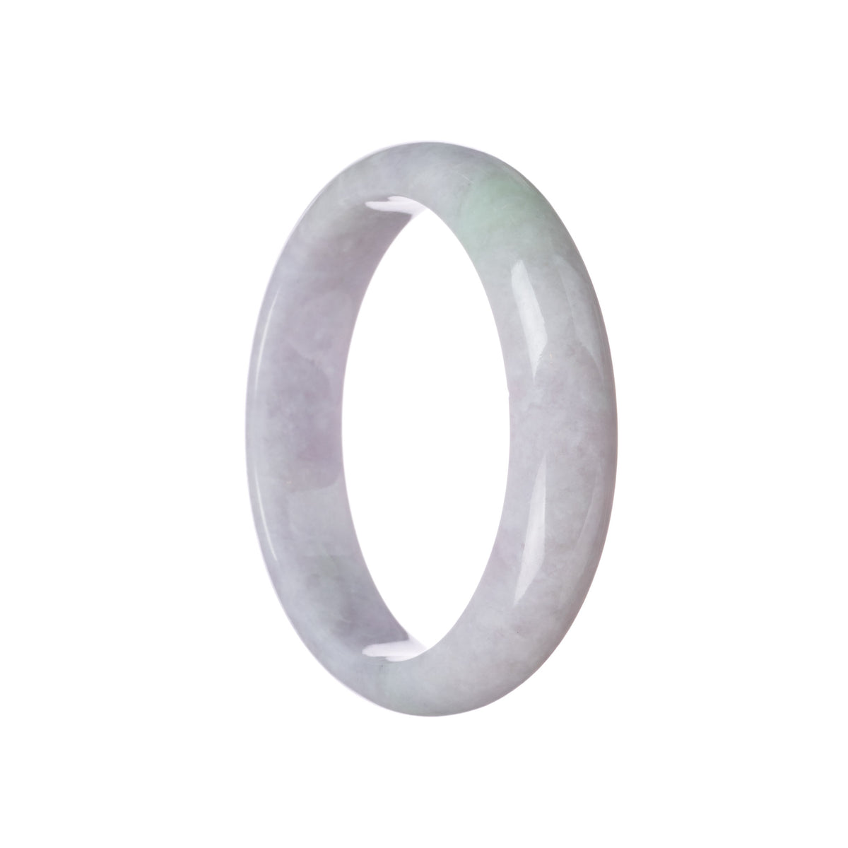 Genuine Grade A Lavender Jadeite Bangle - 62mm Half Moon