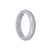 Genuine Grade A Lavender Burma Jade Bracelet - 55mm Half Moon