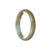 Genuine Grade A Brown with Light Green Patch Burmese Jade Bracelet - 59mm Half Moon