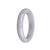 Genuine Grade A Lavender Burmese Jade Bangle - 61mm Half Moon