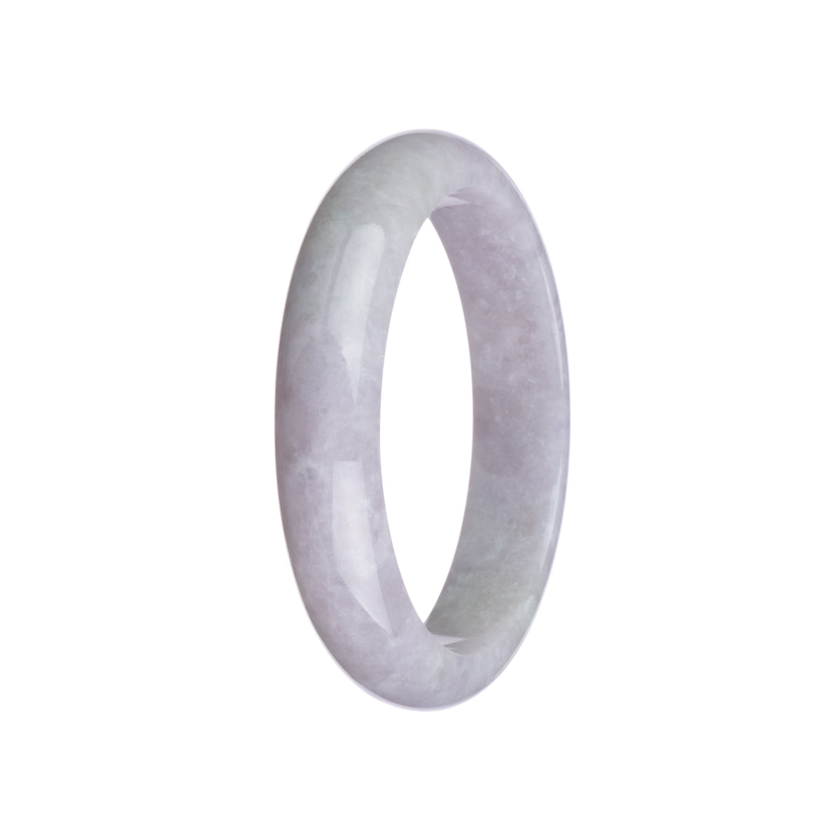 Genuine Grade A Lavender Burmese Jade Bangle - 61mm Half Moon