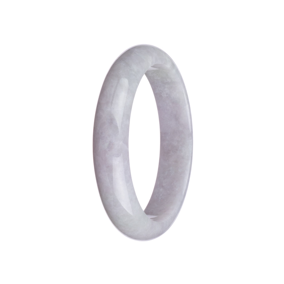 Genuine Grade A Lavender Burmese Jade Bangle - 61mm Half Moon