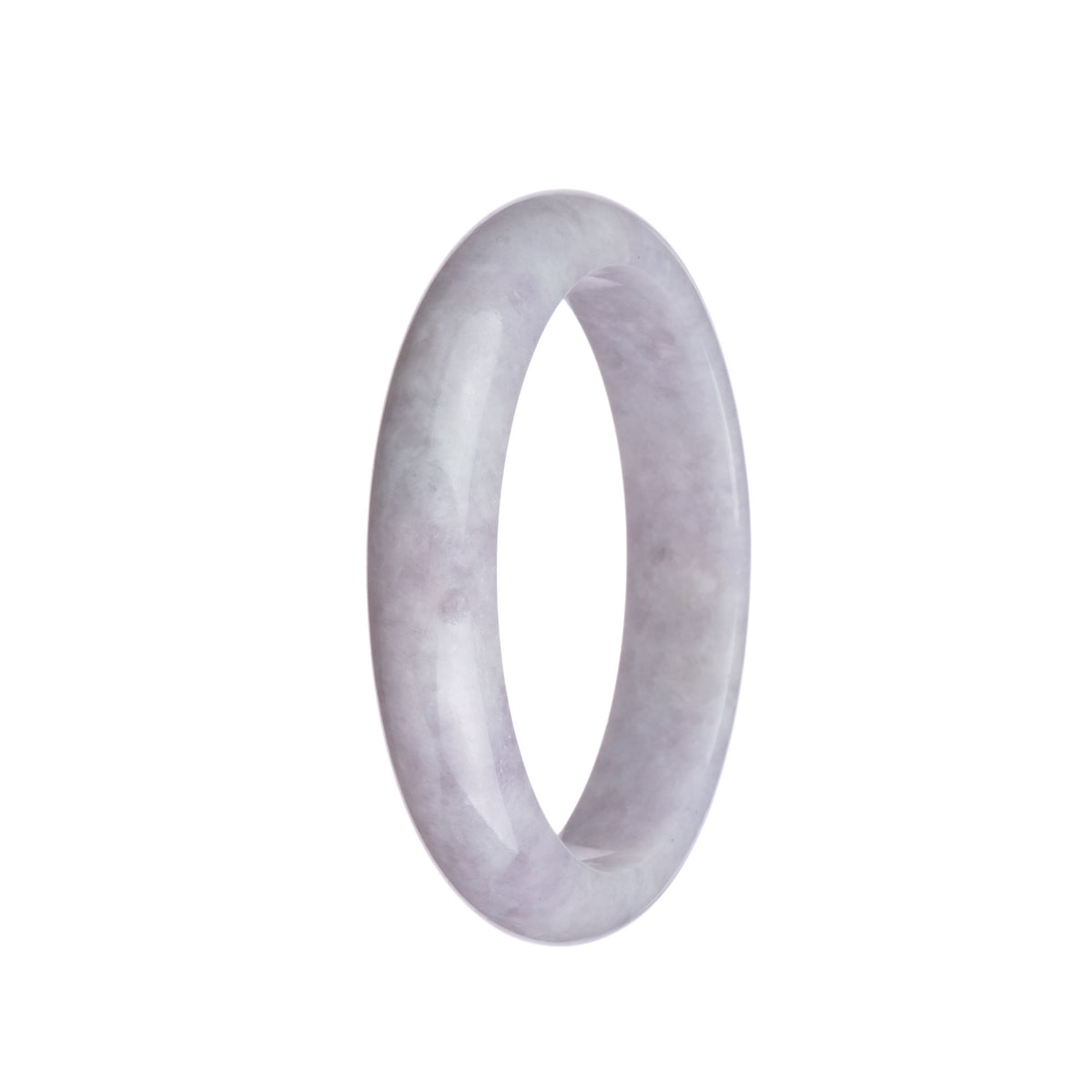 Genuine Natural Lavender Traditional Jade Bangle - 62mm Half Moon