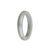 Real Grade A Grey with White Jadeite Jade Bangle Bracelet - 54mm Half Moon