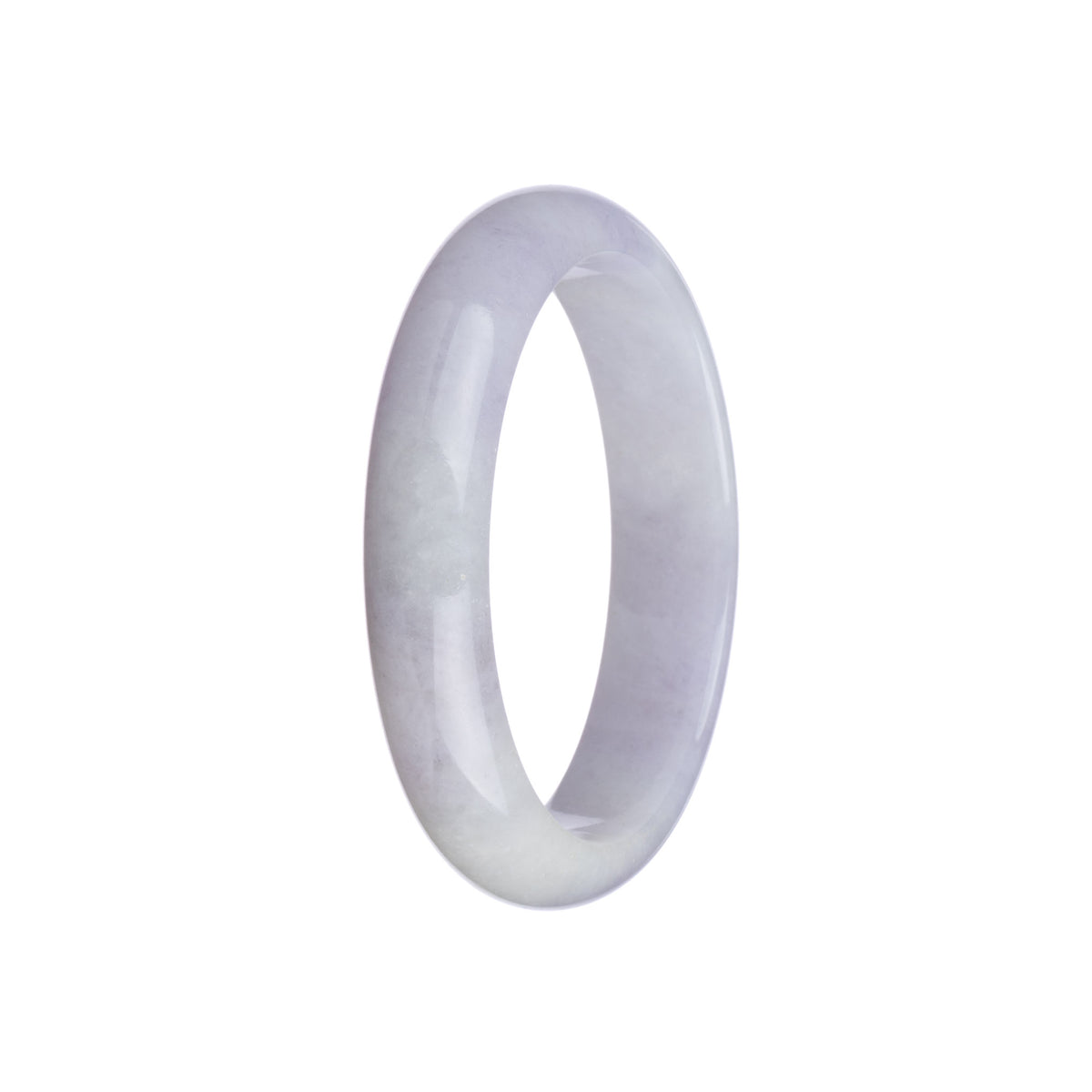 Genuine Grade A Lavender Jadeite Jade Bracelet - 59mm Half Moon