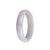 Genuine Grade A Lavender Jadeite Bangle - 59mm Half Moon