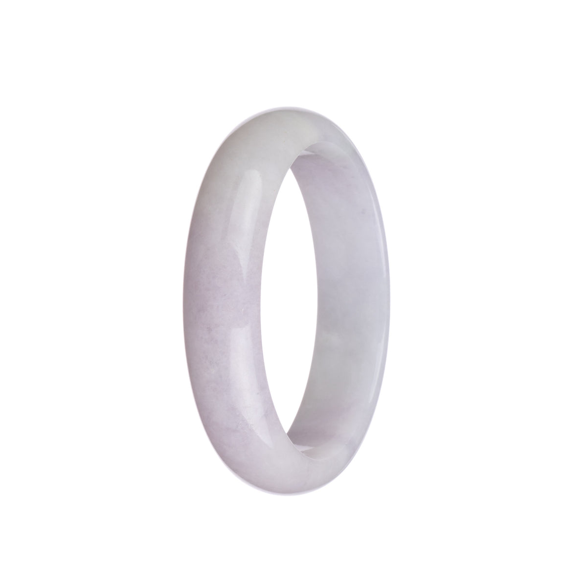 Genuine Grade A Lavender Jadeite Bangle - 59mm Half Moon