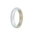 Genuine Grade A White and Light Brown Burma Jade Bangle Bracelet - 53mm Half Moon