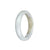 Genuine Grade A White and Light Brown Burma Jade Bangle Bracelet - 53mm Half Moon