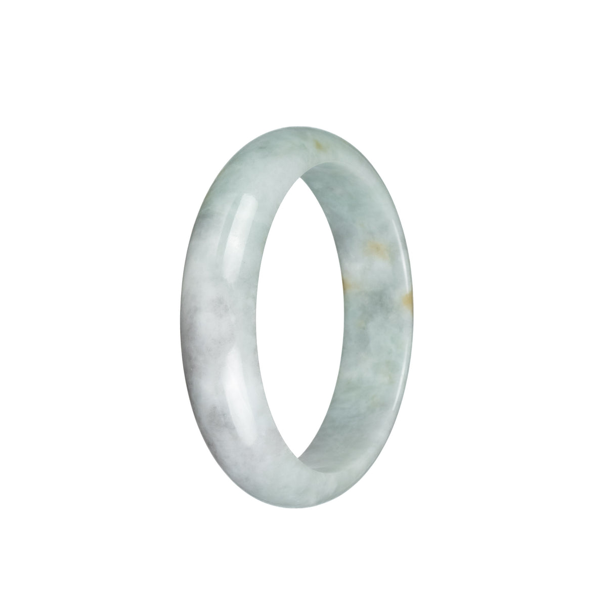 Genuine Grade A Pale Green Jadeite Jade Bangle Bracelet - 56mm Half Moon