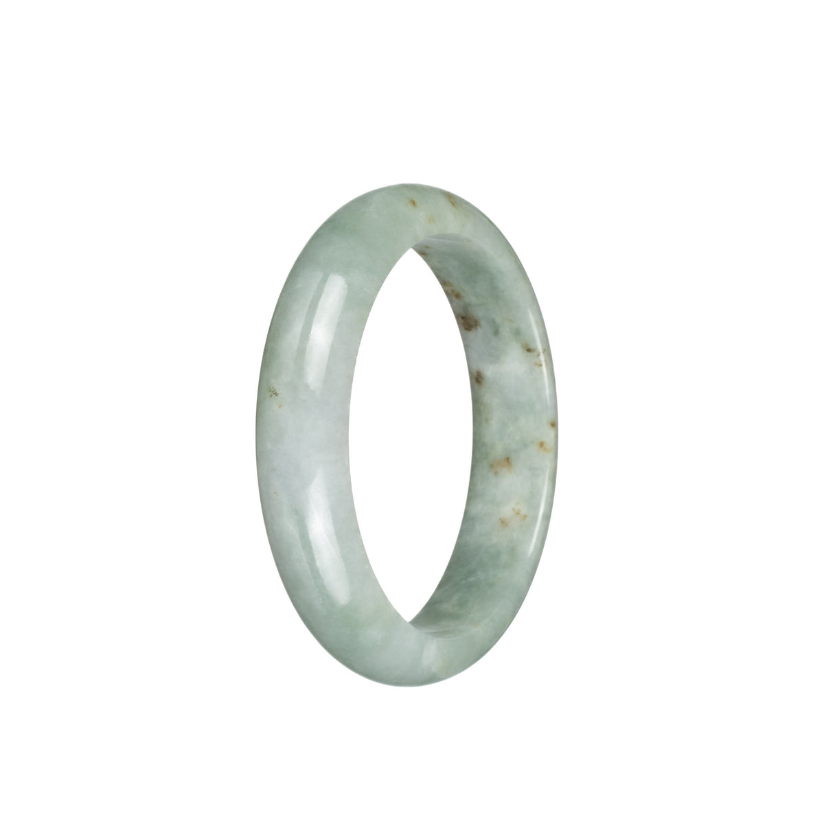Real Natural Light Green Burmese Jade Bangle - 54mm Half Moon
