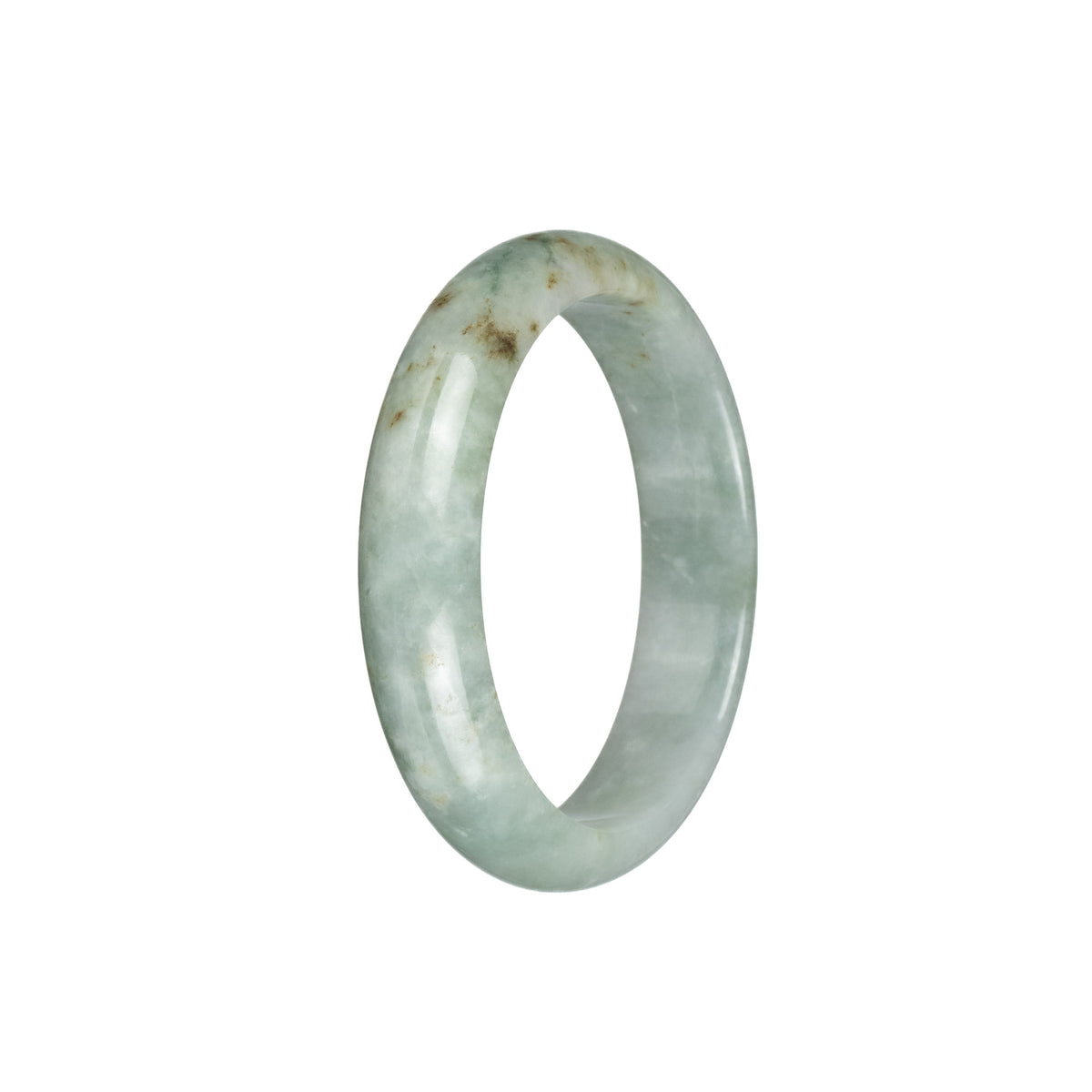Real Natural Light Green Burmese Jade Bangle - 54mm Half Moon