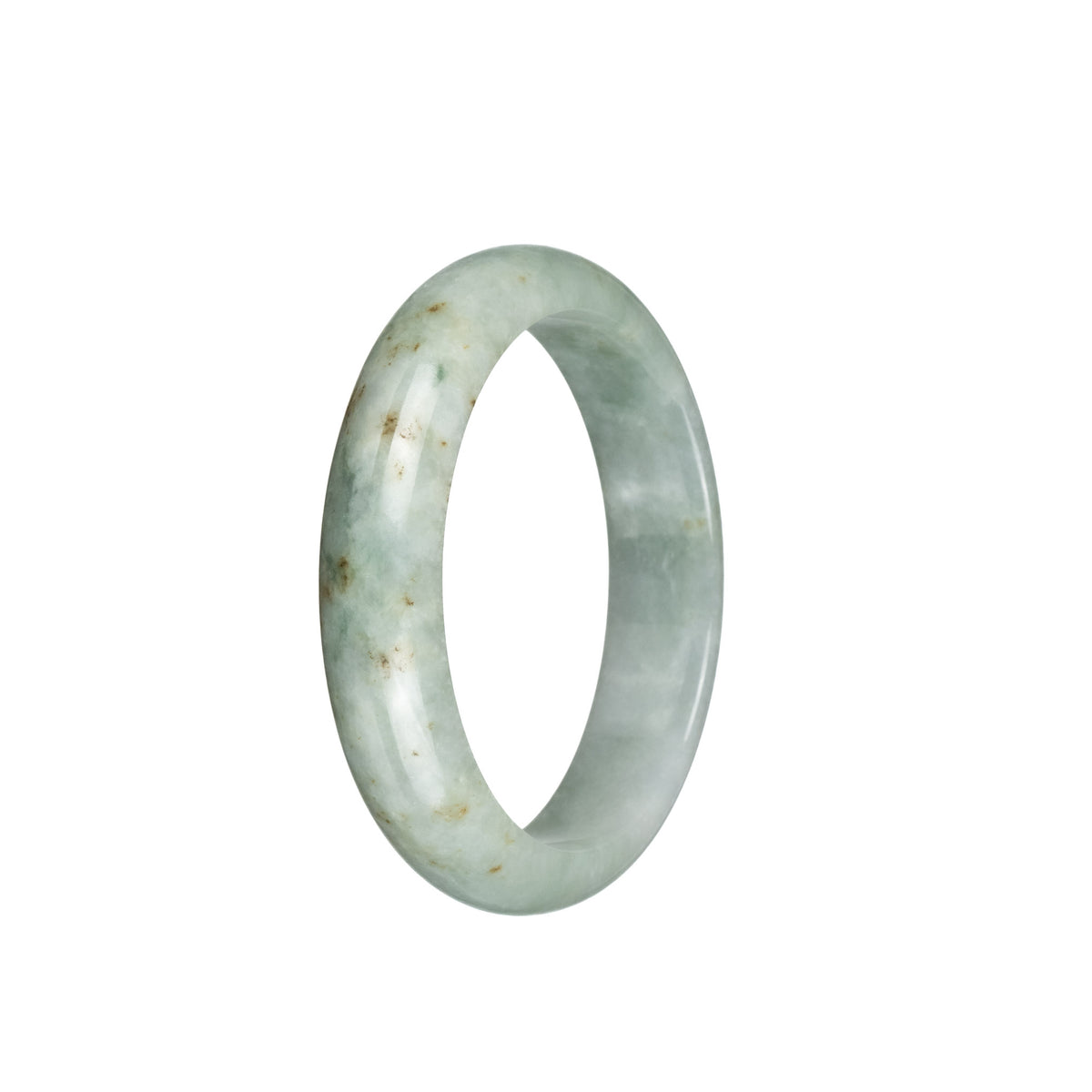 Real Natural Light Green Burmese Jade Bangle - 54mm Half Moon