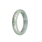Real Natural Light Green Burmese Jade Bangle - 54mm Half Moon