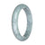 Certified Natural Grey and White Jadeite Bangle Bracelet - 59mm Half Moon