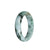 Certified Grade A Green Pattern Traditional Jade Bangle - 53mm Half Moon