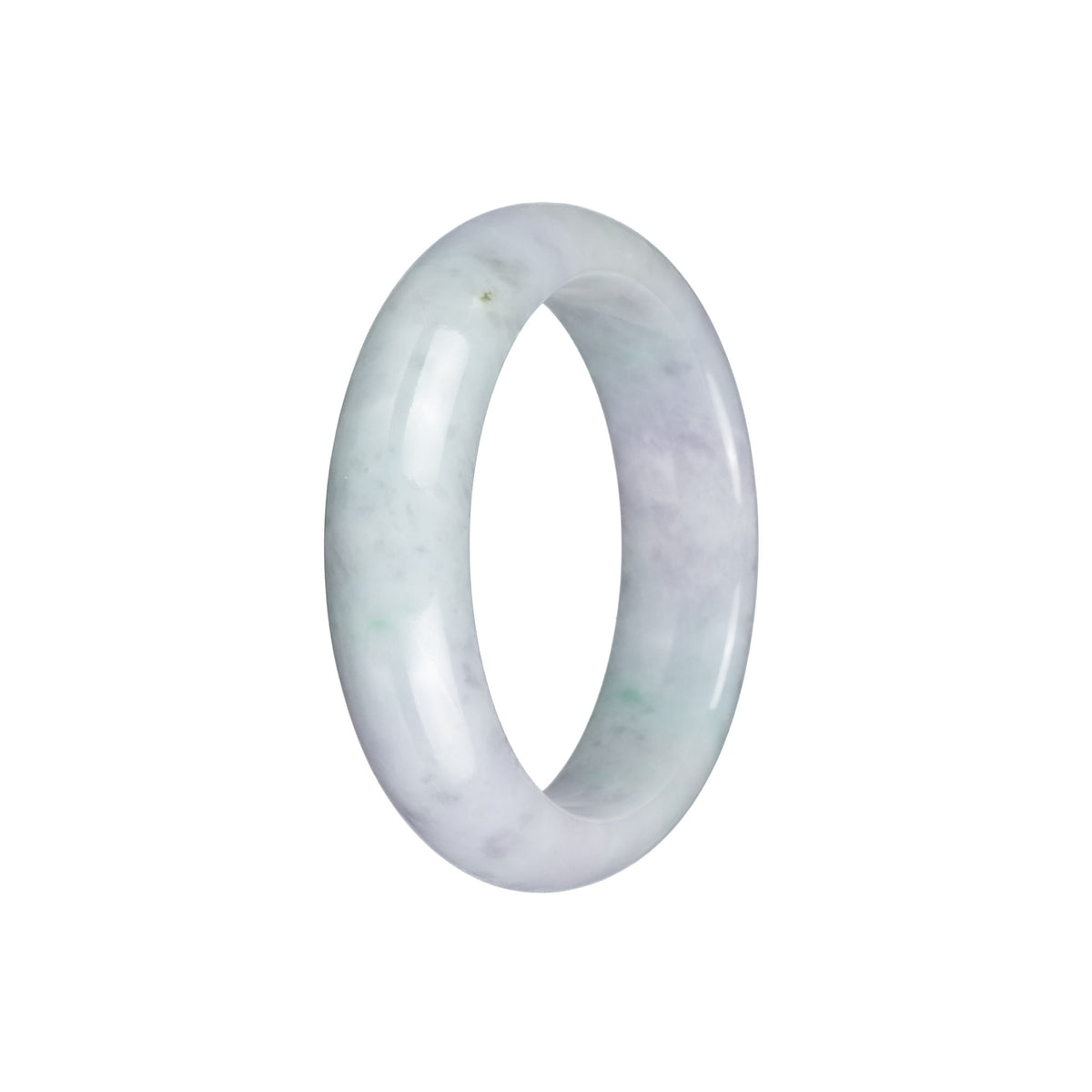 Genuine Grade A Light Green and Lavender Jade Bracelet - 53mm Half Moon