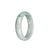 Certified Natural Grey with Emerald Green Traditional Jade Bangle Bracelet - 51mm Half Moon