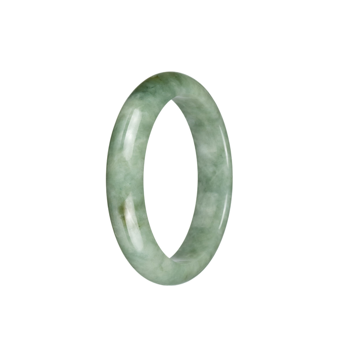 Authentic Grade A Green Jadeite Jade Bracelet - 53mm Half Moon